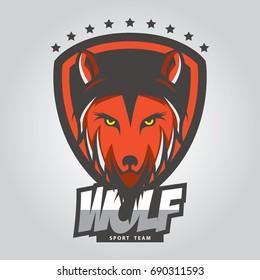 Modern professional wolf logo for a sport team