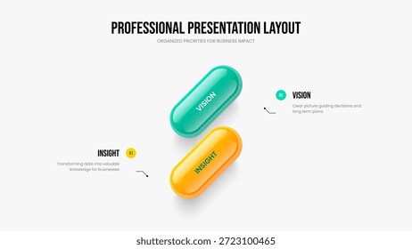 Modelo de Apresentação de Diagrama de Duas Etapas de Perfil Moderno. Elemento 2 da apresentação de slides do Elemento Infográfico da Empresa Design. Ilustração do vetor de layout de slide do portfólio de serviços.