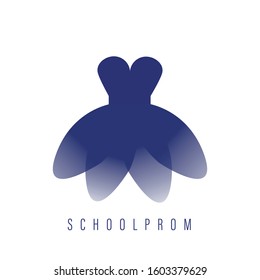 Modern prom dress logo emblem