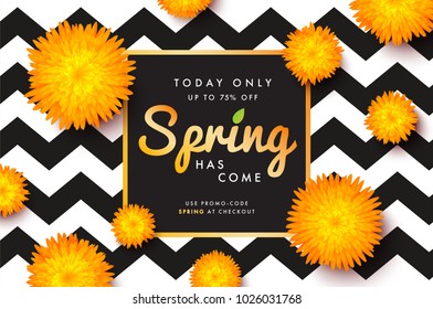 Modern promotion spring web banner for social media mobile apps. Elegant seasonal sale and discount promo backgrounds with abstract pattern. Email ad newsletter layouts.