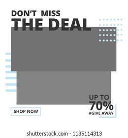 Modern promotion square web banner for social media mobile apps. Elegant sale and discount promo backgrounds with abstract pattern. Email ad newsletter layouts.