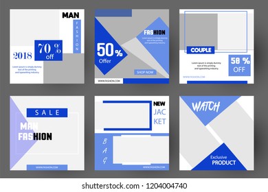Modern promotion square web banner for social media mobile apps. Elegant sale and discount promo backgrounds fo digital marketing. Email ad newsletter layouts. Sale Season. Fhasion Collection.