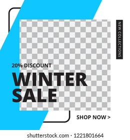 Modern promotion square web banner for social media mobile apps