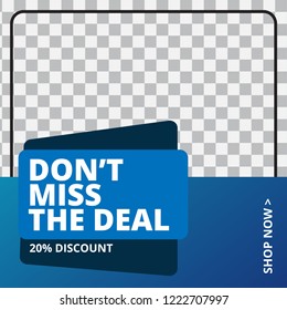 Modern promotion square web banner for social media mobile apps