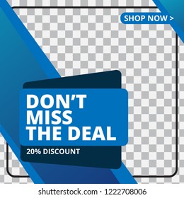 Modern promotion square web banner for social media mobile apps
