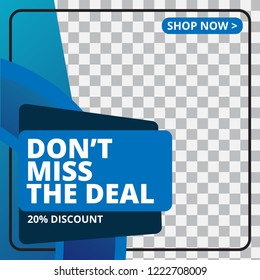 Modern promotion square web banner for social media mobile apps