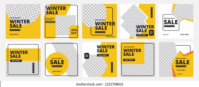 Modern promotion square web banner for social media mobile apps