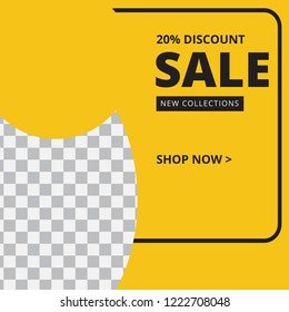 Modern promotion square web banner for social media mobile apps