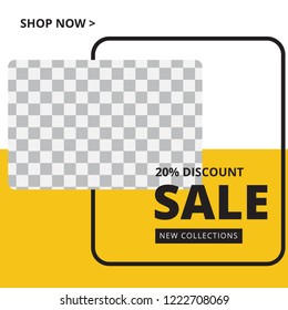Modern promotion square web banner for social media mobile apps