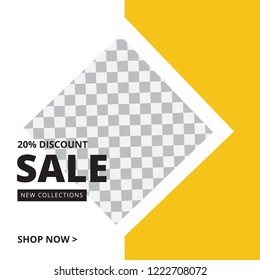 Modern promotion square web banner for social media mobile apps