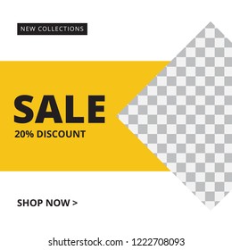 Modern promotion square web banner for social media mobile apps