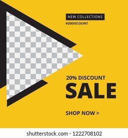 Modern promotion square web banner for social media mobile apps