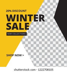 Modern promotion square web banner for social media mobile apps