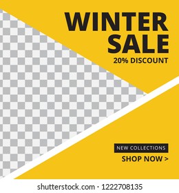 Modern promotion square web banner for social media mobile apps