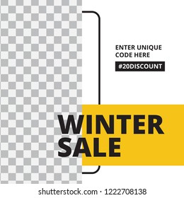 Modern promotion square web banner for social media mobile apps