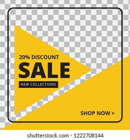 Modern promotion square web banner for social media mobile apps