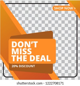 Modern promotion square web banner for social media mobile apps