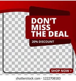 Modern promotion square web banner for social media mobile apps