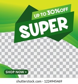 Modern promotion square web banner for social media mobile apps