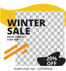 Modern promotion square web banner for social media mobile apps