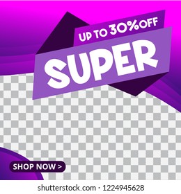 Modern promotion square web banner for social media mobile apps
