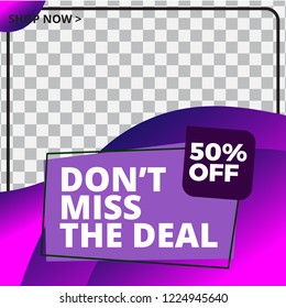 Modern promotion square web banner for social media mobile apps