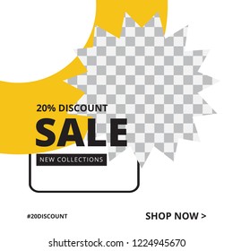 Modern promotion square web banner for social media mobile apps