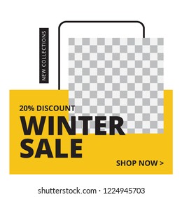 Modern promotion square web banner for social media mobile apps