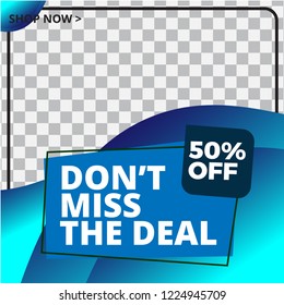 Modern promotion square web banner for social media mobile apps
