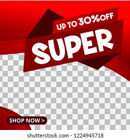 Modern promotion square web banner for social media mobile apps