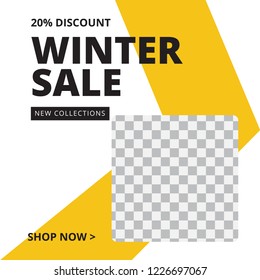 Modern promotion square web banner for social media mobile apps