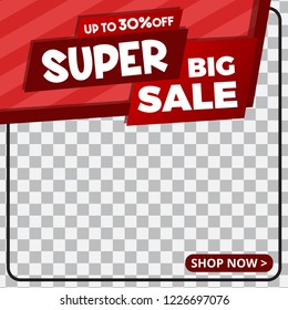 Modern promotion square web banner for social media mobile apps