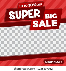 Modern promotion square web banner for social media mobile apps