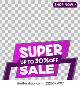Modern promotion square web banner for social media mobile apps