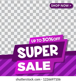 Modern promotion square web banner for social media mobile apps