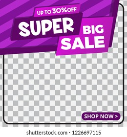 Modern promotion square web banner for social media mobile apps