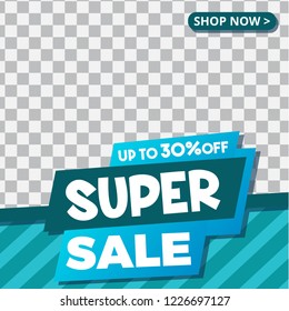 Modern promotion square web banner for social media mobile apps