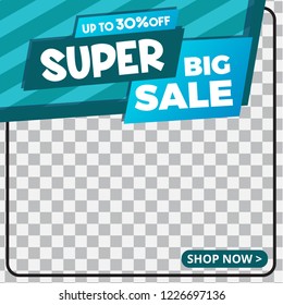 Modern promotion square web banner for social media mobile apps