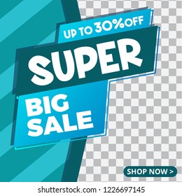 Modern promotion square web banner for social media mobile apps