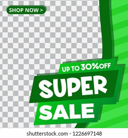 Modern promotion square web banner for social media mobile apps