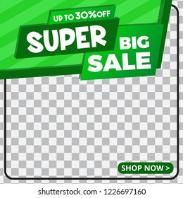 Modern promotion square web banner for social media mobile apps