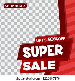 Modern promotion square web banner for social media mobile apps