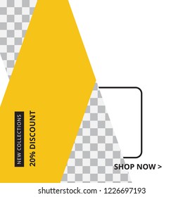 Modern promotion square web banner for social media mobile apps