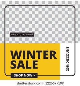 Modern promotion square web banner for social media mobile apps