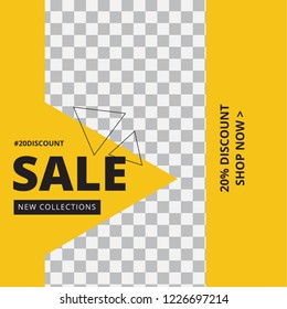 Modern promotion square web banner for social media mobile apps