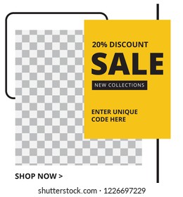 Modern promotion square web banner for social media mobile apps