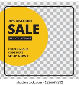 Modern promotion square web banner for social media mobile apps