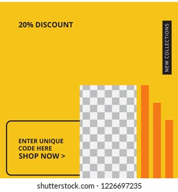 Modern promotion square web banner for social media mobile apps
