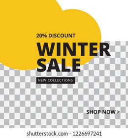 Modern promotion square web banner for social media mobile apps