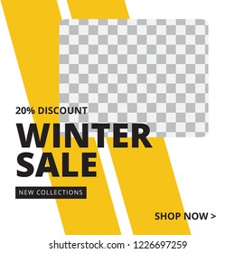 Modern promotion square web banner for social media mobile apps